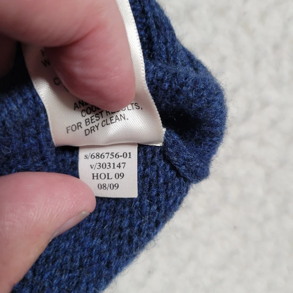 Banana Republic Sweater Mens Large Blue Argyle 100% Lambswool V-Neck Knit 0739